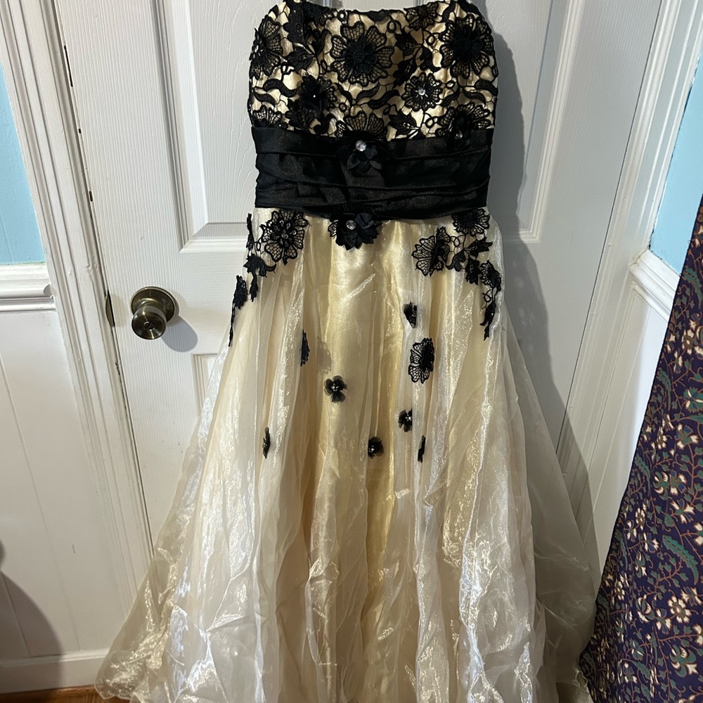 Roberta Bridal Black and Cream Gown